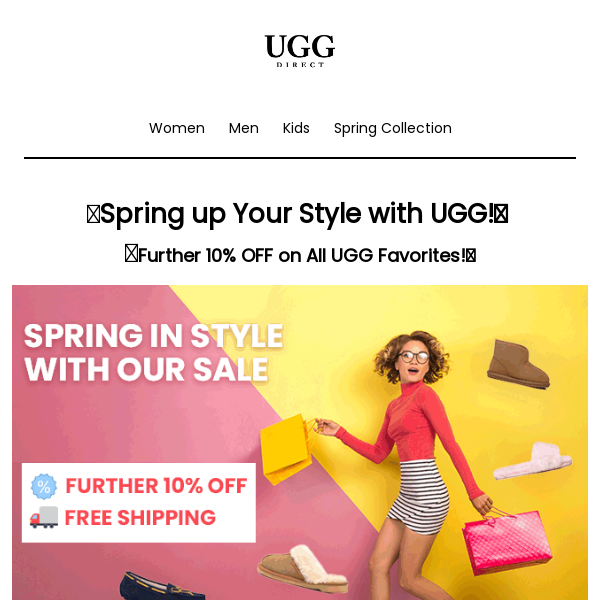 🌼👢 Step Up Your Spring Game with 10% OFF UGG Spring Sale!