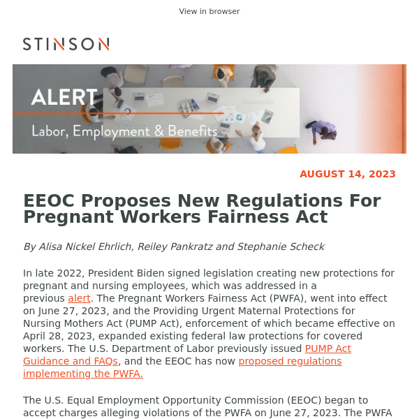 EEOC Proposes New Regulations for Pregnant Workers Fairness Act
