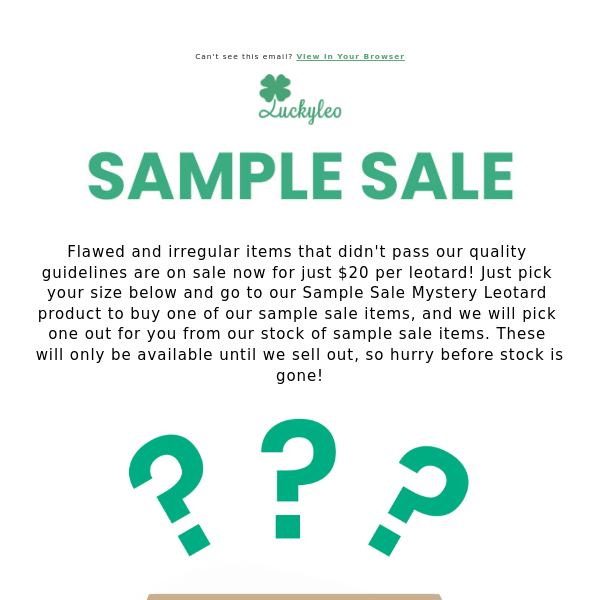 🍀$20 Sample Sale Leos Online!🍀