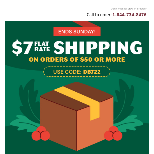 Flat Shipping Sale Ends Sunday