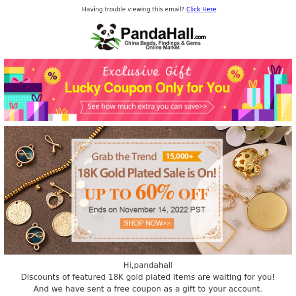 Coupon Inside  | Featured 18K Gold Plated Sale is Going!