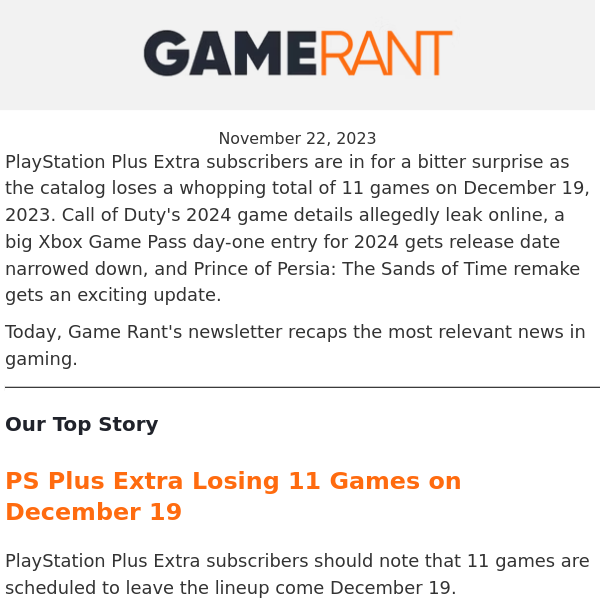 PlayStation Plus Extra - December 2023 (PS+) 