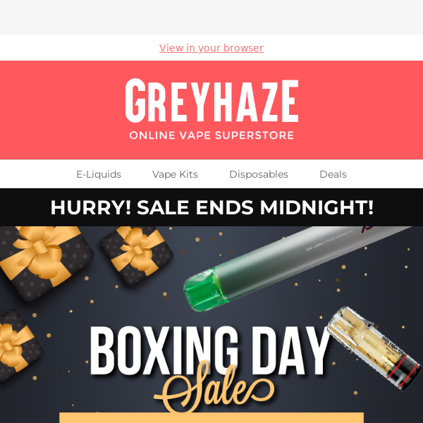 HURRY! BOXING DAY SALE ENDS MIDNIGHT!!