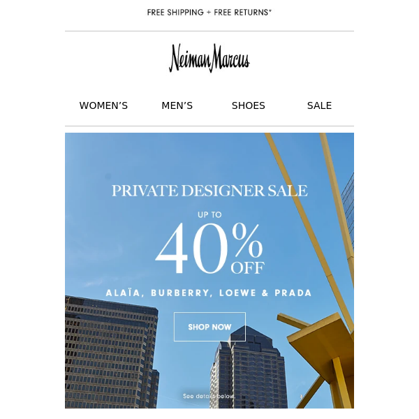 40% off: Save during our Private Designer Sale