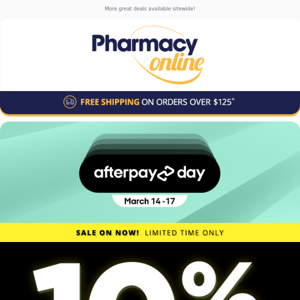 10% OFF SITEWIDE | Afterpay Day Sale on NOW!