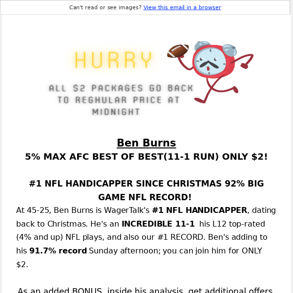 $2 5% Best Bet with Ben Burns - WagerTalk