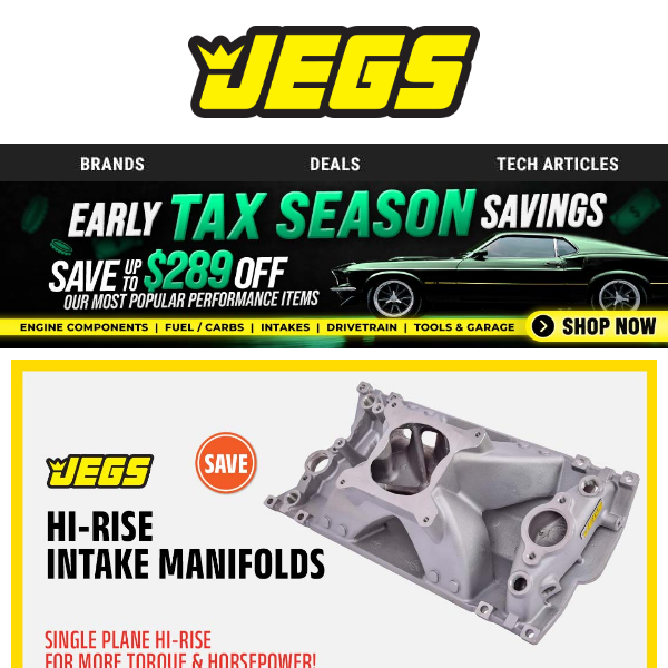HUGE SAVINGS on JEGS Performance Parts!