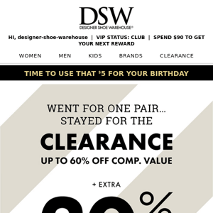 Hey Designer Shoe Warehouse, new clearance JUST dropped.