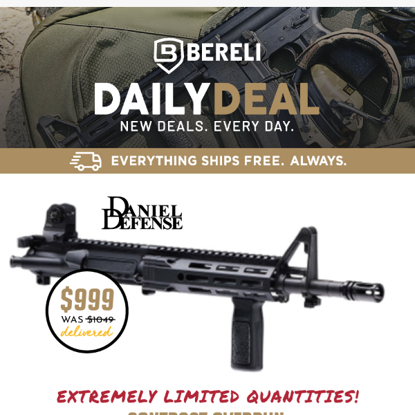 Daily Deal 🏃‍♂️Don't Walk, Run! Daniel Defense Upper Receiver Group