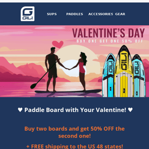 ❤️ Valentine's Week Sale: Paddle Board with Your Special Someone! ❤️