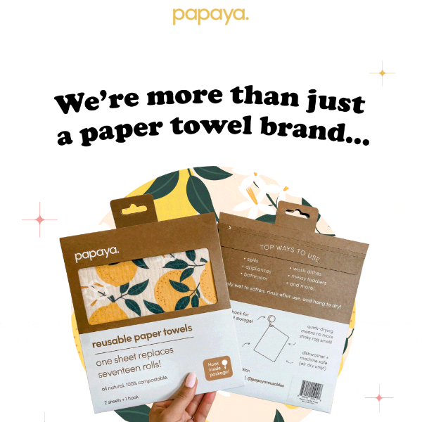 Papaya Reusable Paper Towels & Hook Strawberry Blonde Pkg/2