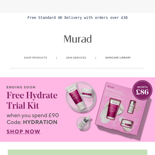 FINAL HOURS: Free Hydrate Trial Kit with £90 orders