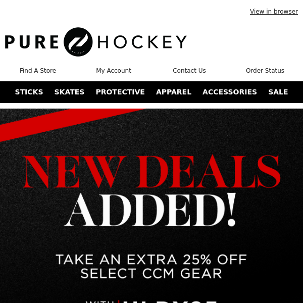 🚨 NEW DEALS ADDED 🚨 Score An Extra 25% Off Select CCM Gear With Code: HLDY25