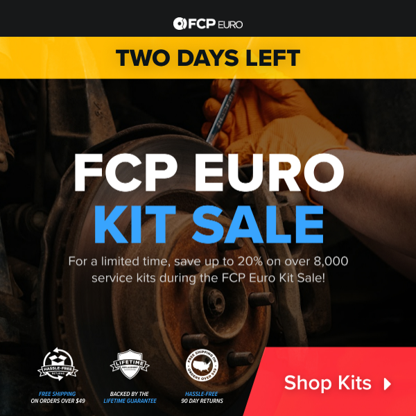2 Days Left To Save 20% On Kits For Your Mercedes