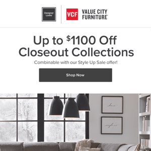 Up to $1100 off CLOSEOUTS!