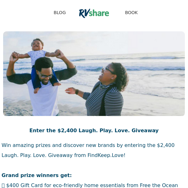 Last Chance to Enter the $2,400 Laugh. Play. Love. Giveaway