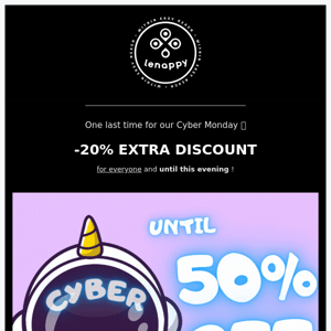 Cyber Monday: 20% extra discount only today