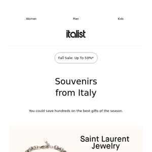 Souvenirs fr. Italy: Saint Laurent Jewelry, Cartier Eyewear