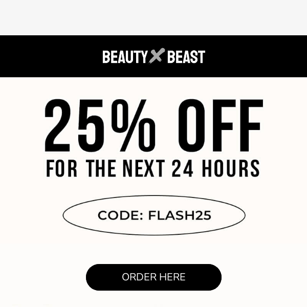 [24 hrs only] 25% Off Sitewide