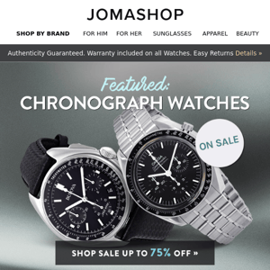 SALE ▶️ Chronograph Watches (Up to 75% OFF)