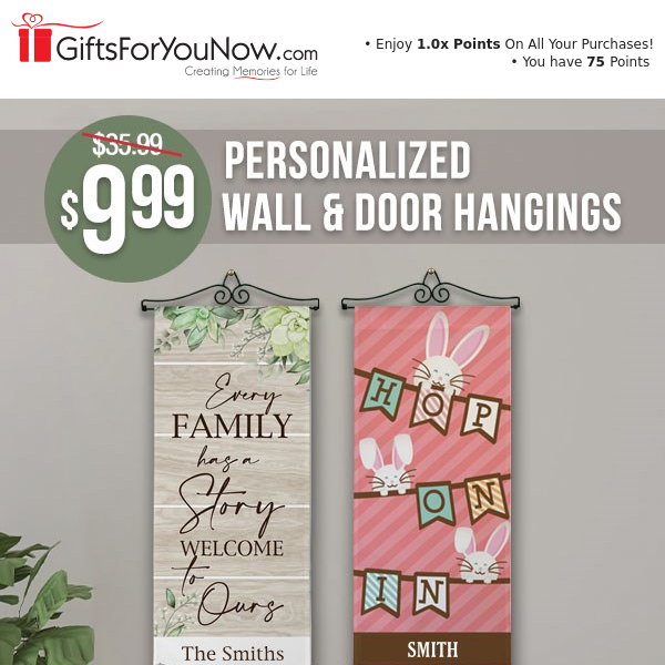 Clearance Alert! $9.99 Personalized Wall & Door Hangings!