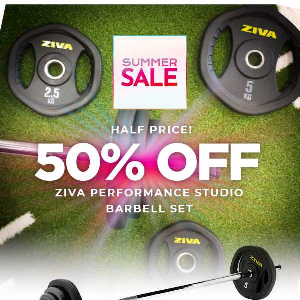 50% off of ZIVA Studio Barbell Sets!