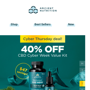 Save 40% on our Cyber CBD Value Kit!