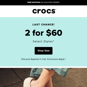 🚨 Final Hours for 2 for $60 Footwear