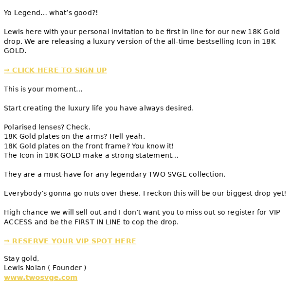 Hey Legend! I’ve got your VIP invite…