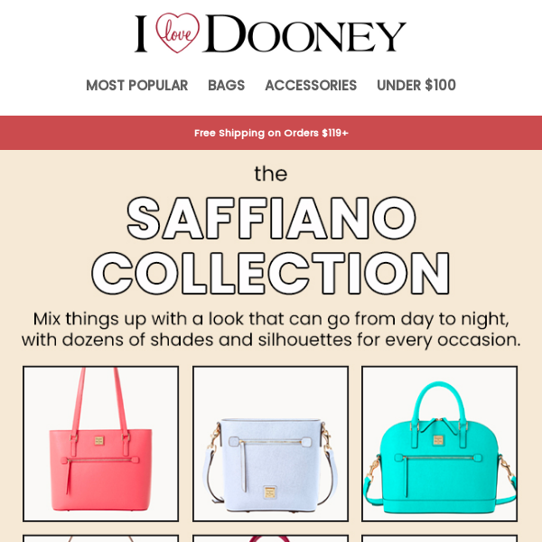 Dooney & Bourke Handbag, Saffiano Large Tote