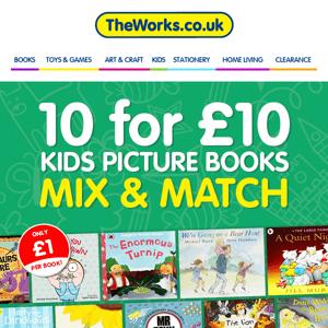 Top up on kids books with 10 for £10