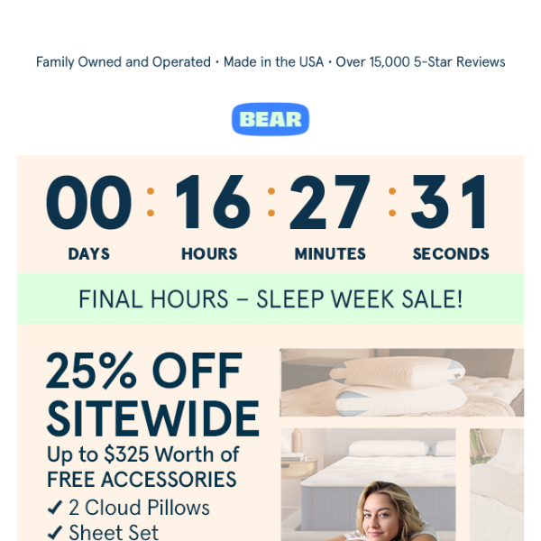 FINAL HOURS - 25% OFF & Up to $325 Worth of Free Accessories!