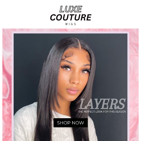 A pre-plucked layered lace frontal wig = the perfect Valentine's look. ♥️