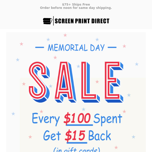 Memorial Day Sale Starts NOW!  🇺🇸