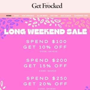 Spend And SAVE this Long Weekend ⭐️