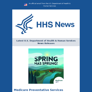 Medicare Services, Healthy Spring Tips & More