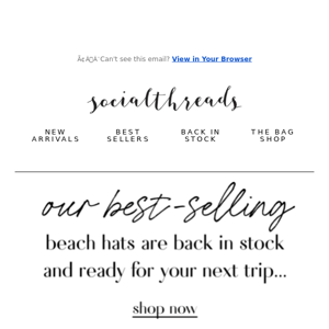 🌴☀️ Best-selling BEACH HATS! Back in stock...