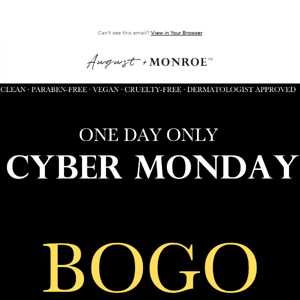 Cyber Monday; BOGO 50% OFF
