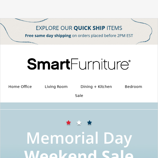 Redecorate Now! Up to 20% off Memorial Day Sale