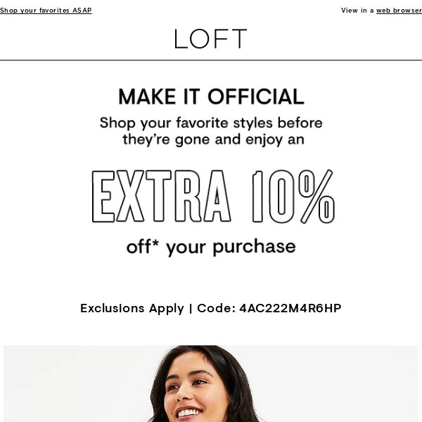 Want an extra 10% off? Better hurry.