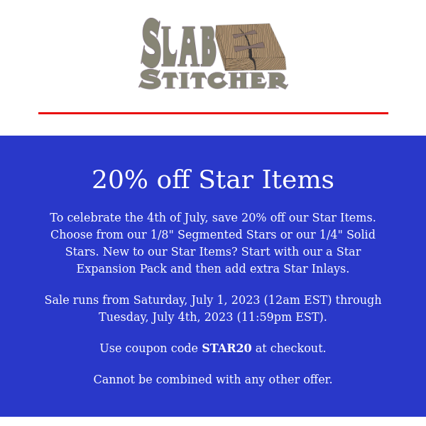 Savings on Star Items for 4th of July