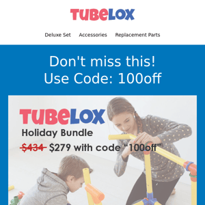 📢 $155 off TubeLox Holiday Bundle + Free Shipping