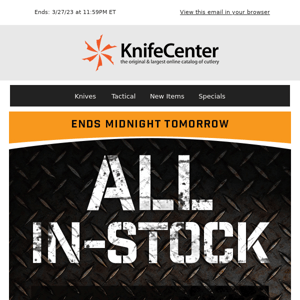 Ending Tomorrow: All In Stock SOG & Gerber On Sale!