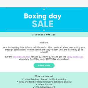 Our boxing day sale is here ✨