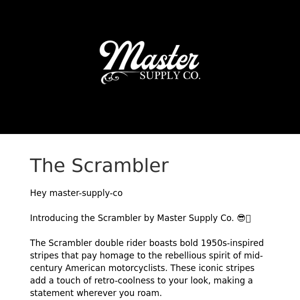 Master Supply Co Introducing The Scrambler