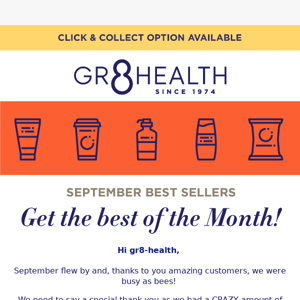 Top Gr8 Health Community Purchases of September