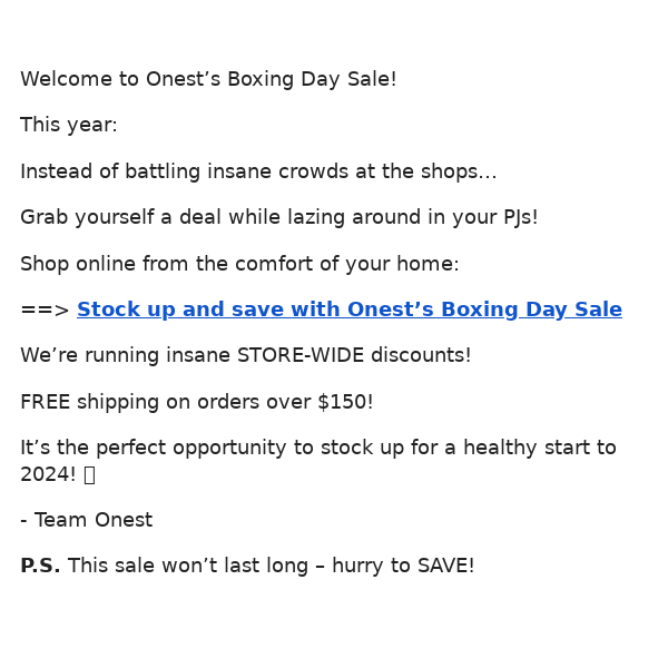 Boxing Day Sale – Storewide Savings!