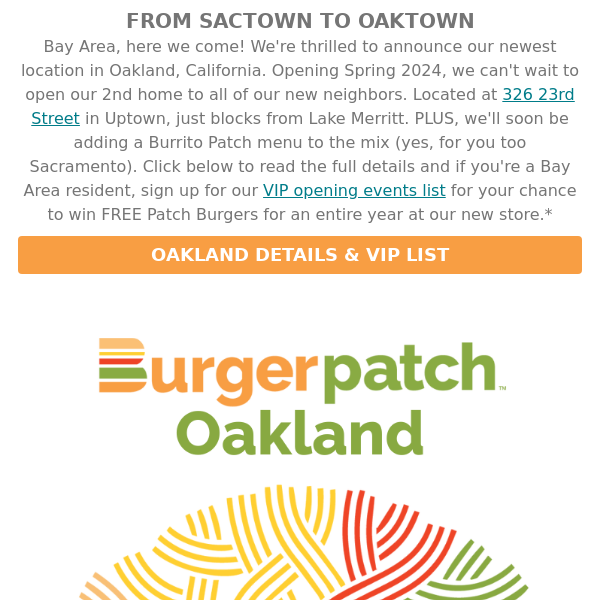 Burger Patch Is Coming To Oakland