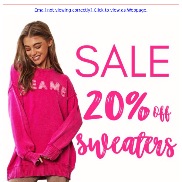 20% OFF Sweaters!   😍