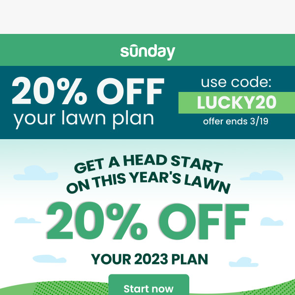 Flash Sale Alert: 20% off custom lawn plan continues!